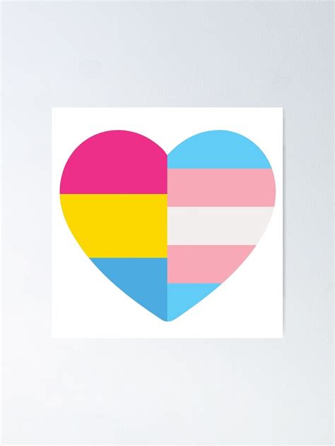 Transgender Pansexual Heart Poster By Dlpalmer Redbubble