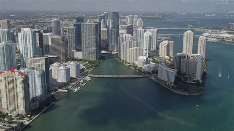 It is the third most populous metropolis on the east coast of the united states. 5K stock footage aerial video of flying by Downtown Miami ...