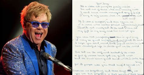 handwritten lyrics for elton john s your song up for auction auctions