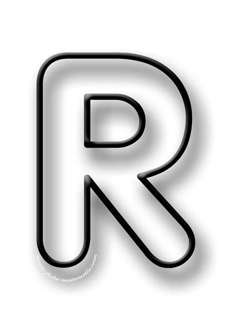 The Letter R Is Shown In Black And White