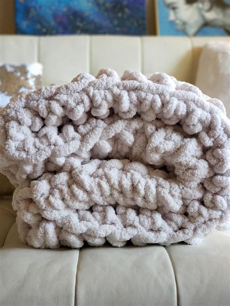 Chunky Yarn Throw Blanket Pattern Chunky Chenille Crochet Etsy