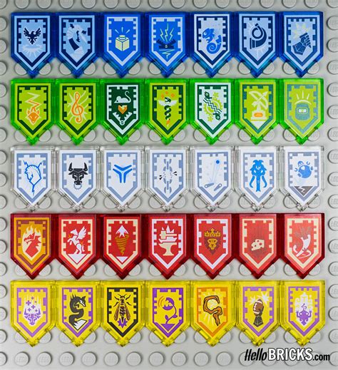 Each knight has one shield tailored for them, which by default display the same family crest as their armor. Lego 70372 - Nexo Knights - Wave 1 collectible Shields ...