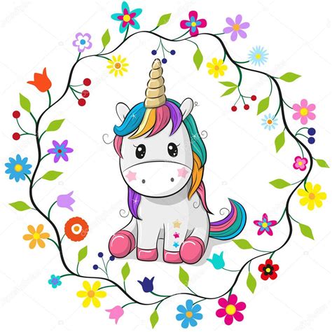 Imágenes Unicornios Animados Dibujos Animados Unicornio En Un Marco