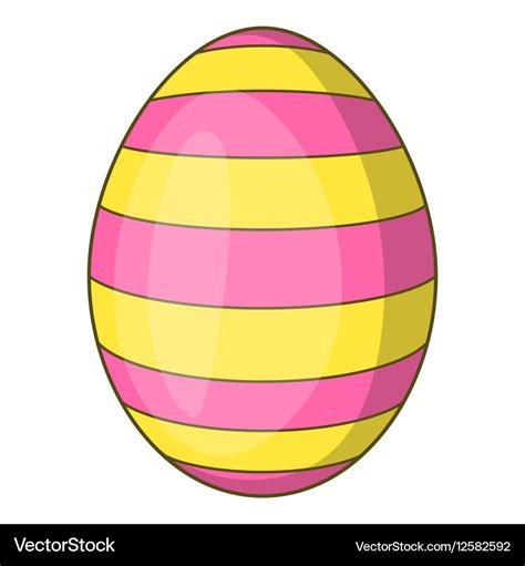 Round Easter Egg Icon Cartoon Style Royalty Free Vector