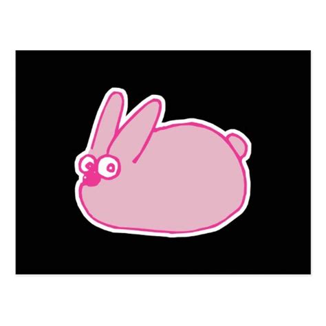 Cute Pink Cartoon Bunny Rabbit Postcard Zazzle