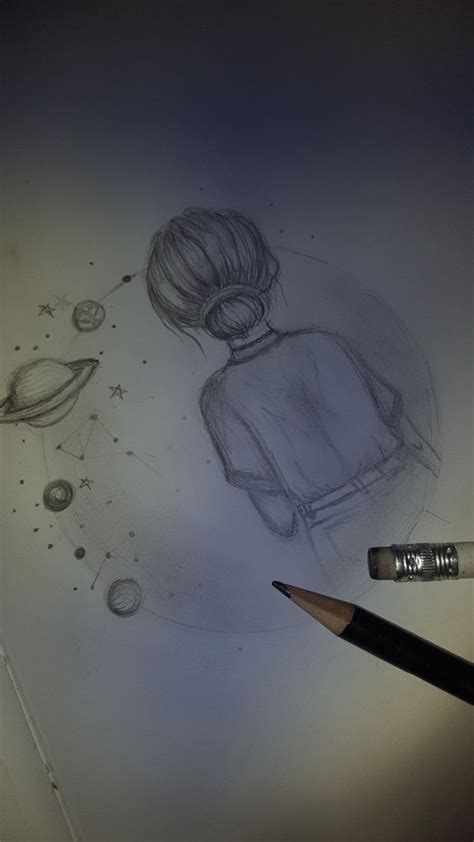 She Sees The Universe Galaxy Drawings Art Drawings Sketches Art Drawings