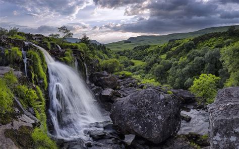 4k Stirlingshire Scotland Waterfalls Stones Hd Wallpaper Rare