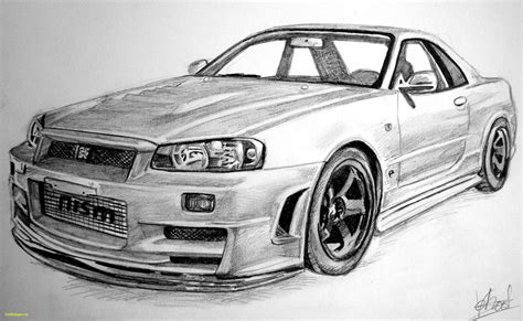 Car Pencil Sketch Drawing