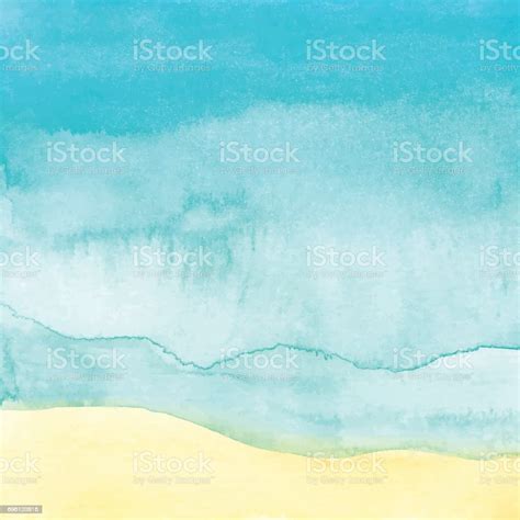 Watercolor Beach Background Stock Illustration Download Image Now