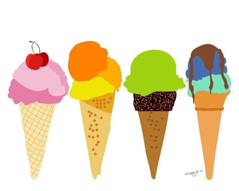 Original Art Kitchen Art Print Ice Cream Cones Art Food Etsy In 2021