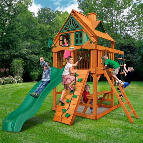Gorilla Playsets Chateau Tower Treehouse Playset With Picnic Table And