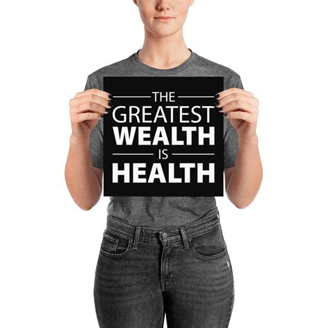 Greatest Wealth Is Health Gym Poster Motivational Prints Etsy