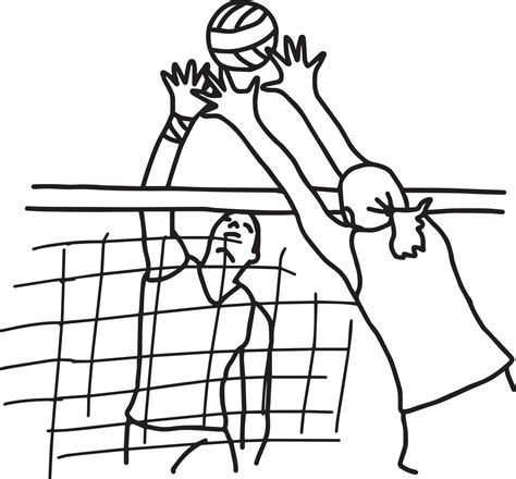 Volleyball Player Vector Illustration Sketch Hand Drawn 3127041