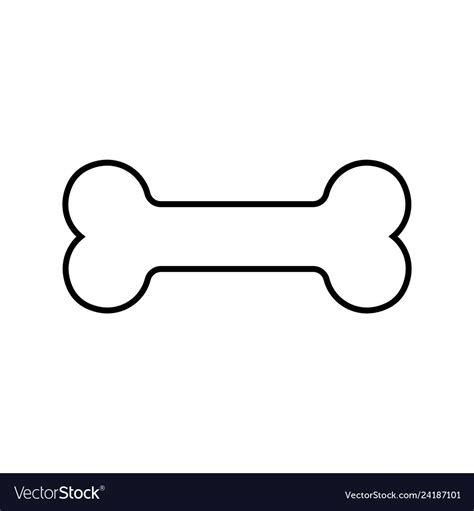 Black And White Outlined Dog Bone Cartoon Drawing Vector Image