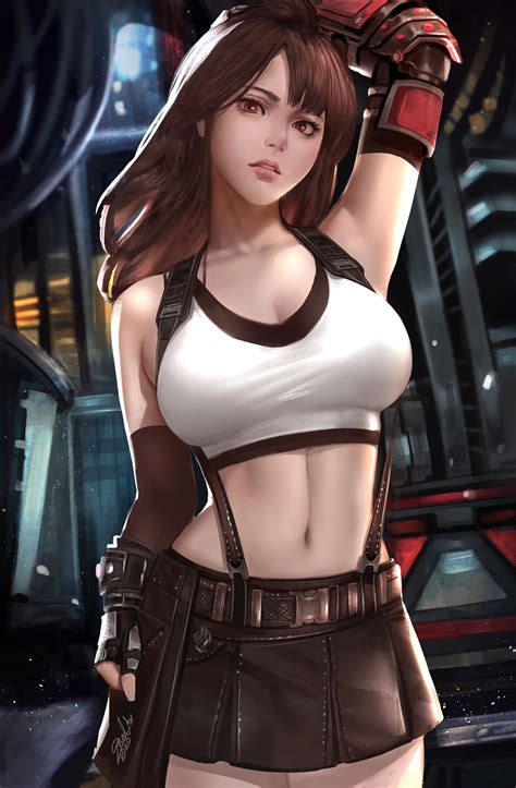 Fondos De Pantalla Chicas Anime Pantalla De Retrato Final Fantasy Vii Tifa Lockhart