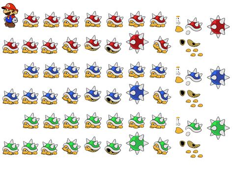 The Spriters Resource Full Sheet View Mario Customs Spiny Paper