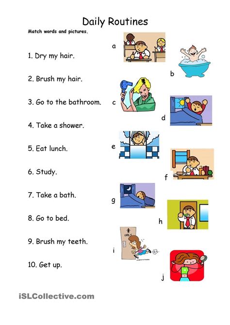 Free Printable Worksheet About Daily Routines Letter Worksheets
