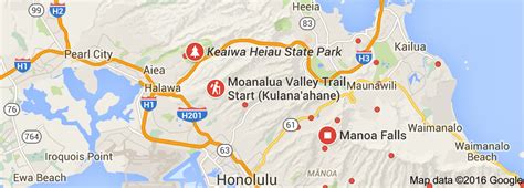 Map Of Hiking Trails Of Oahu Honolulu Map Honolulu Beach Pearl City