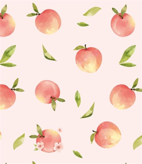 Premium Vector Watercolor Peach Pattern