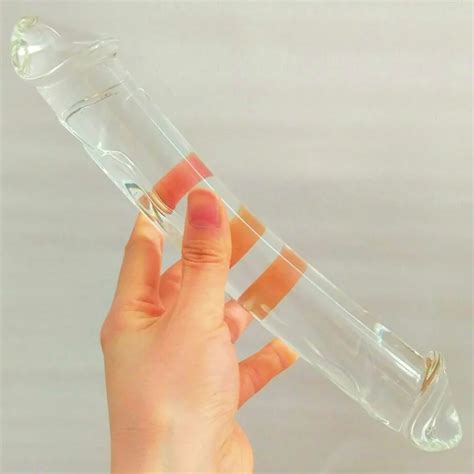 Big Double Dong Pyrex Crystal Penis Realistic Glass Dildos Women Anal Toys Butt Plug G Spot