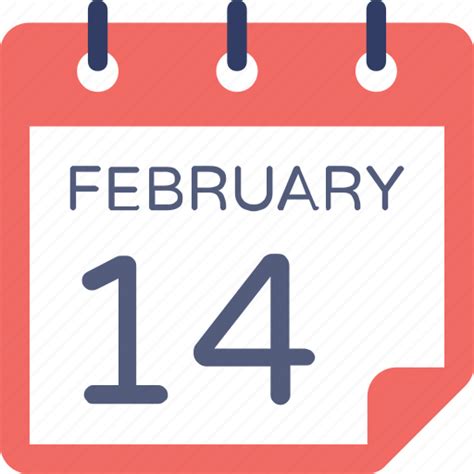14 February 14 February Calendar Calendar Event Valentine Day Icon