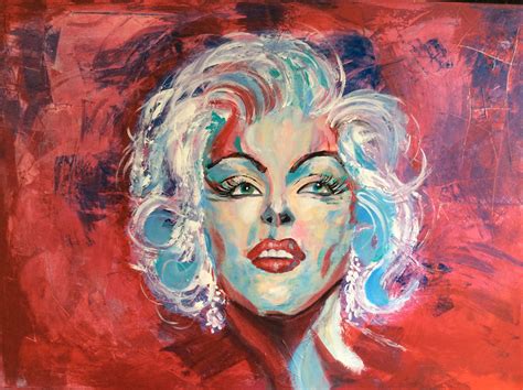 Marilyn Monroe Abstract Pop Art Acryl Painting On Canvas 100x70 Cm Pop Art Abstrakt Leinwand