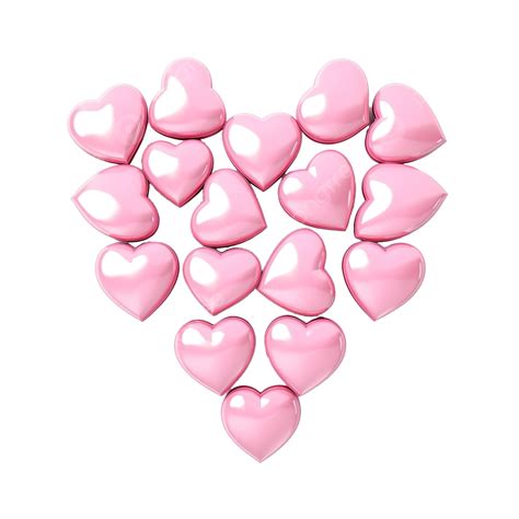 3d Pink Hearts Shape Pink Symbol Shape Png Transparent Image And