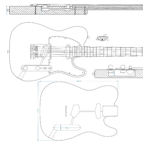 Plan De Guitare électrique Fender Telecaster Thinline Impression à L