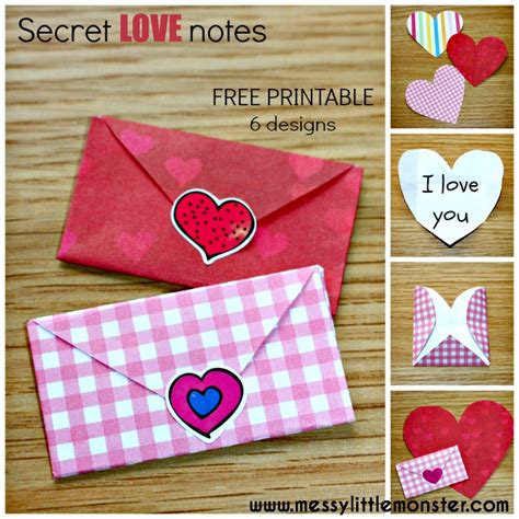 Tiny Folded Heart Envelopes Secret Love Notes Messy Little Monster