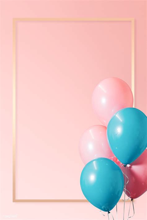To add a personal touch, you can upload or drag and drop your own photo to the design. Download premium illustration of Golden frame balloons on ...
