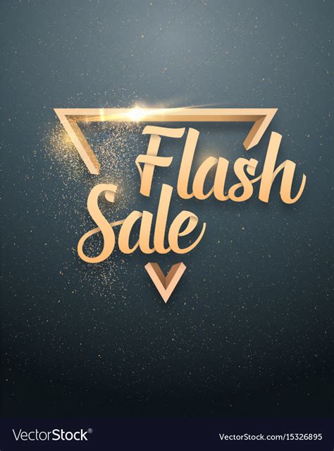 Flash Sale Lettering With Gold Glitter Royalty Free Vector