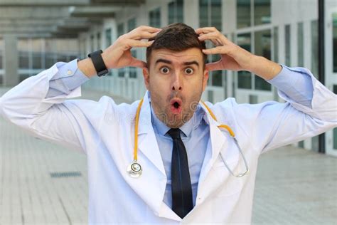 Shocked Looking Doctor Close Up Stock Image Image Of Chaotic Chaos