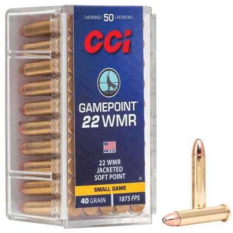 Cci Hunting 22 Wmr 40gr Jacketed Soft Point 50rd