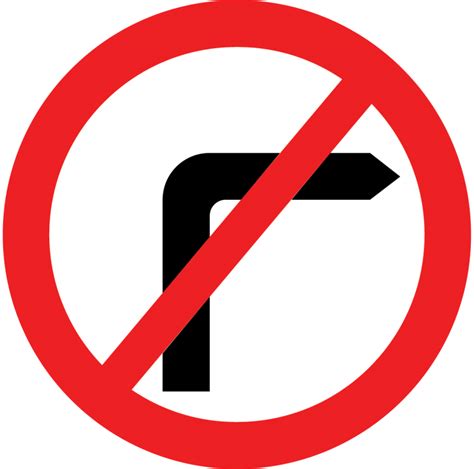 No Right Turn Sign Theory Test