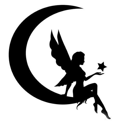 Fairy On Moon Stencil Made From 4 Ply Mat Board Etsy Fairy