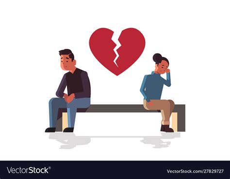 Unhappy Sad Couple In Depression Having Royalty Free Vector