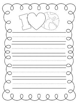 So, i created this huge pack of free handwriting paper you can download and print as needed for any and all projects that come up with your pre k, kindergarten, first grade, 2nd. FREE Earth Day Writing Paper for Kindergarten or First ...