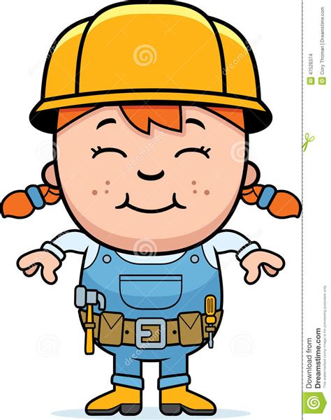 Builder Girl Stock Vector Image 47526374
