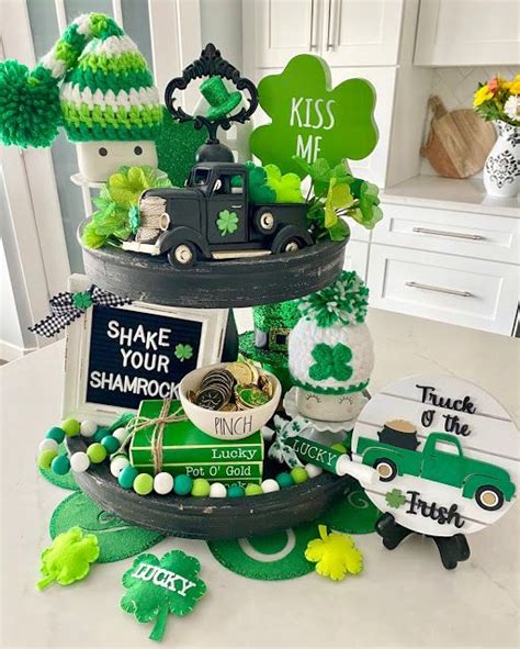 Living On Cloud Nine St Patrick S Day Tiered Tray Tiered Tray Diy