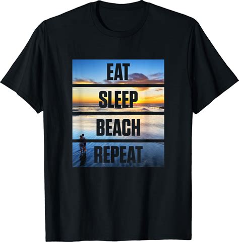 Cute Eat Sleep Beach Repeat Vacation T Shirt Clothing