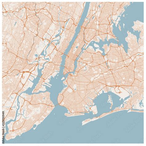 Large Map Of New York City Usa Nyc Scheme Of Roads And Streets