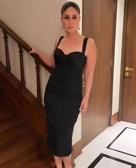 Kareena Kapoor Looks Hot In Black Bold Bodycon Outfit Setting The