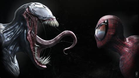 Spider Man Venom Tongue Out Symbiote Comics Hd Wallpaper