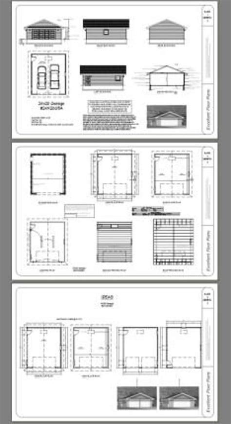 24x28 2 Car Garages 672 Sq Ft 8ft Walls Pdf Floor Etsy Floor Plans