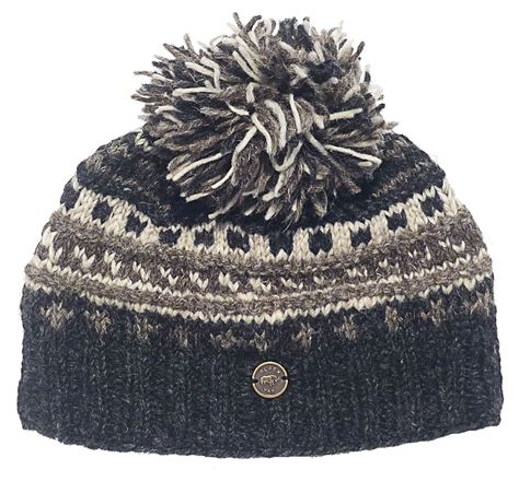 Pattern Ridge Bobble Hat At Black Yak