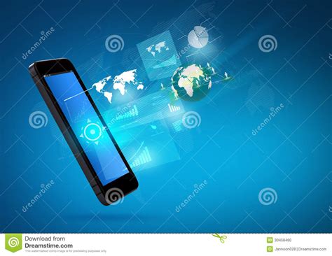 Modern Communication Technology Mobile Phone Stock Photo