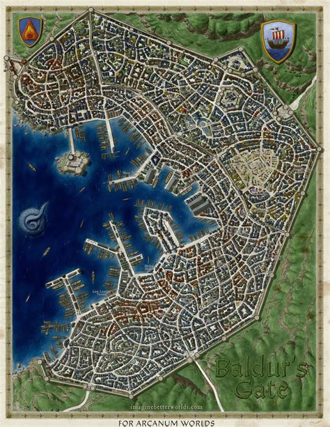 Baldurs Gate City Map By Sirinkman Fantasy City Map Fantasy City