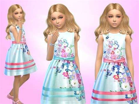 Sweetdreamszzzzzs Flower Dress Sims 4 Dresses Bris Sims 1 Sims