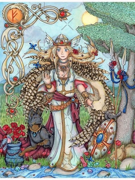 Freya Norse Goddess Of Love Beauty And Battle Poster By Hypernosis Redbubble Norse