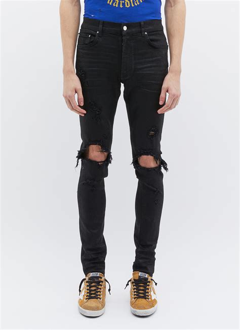Amiri Denim Thrasher Ripped Slim Fit Jeans In Black For Men Lyst